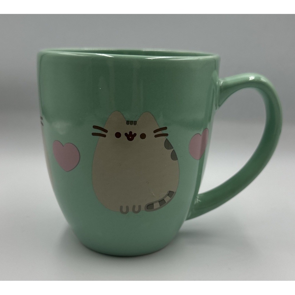 Culturefly Turquoise Pusheen Ceramic Cat Coffee Tea Mug Cup 17 Oz